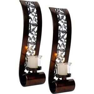 Wall Sconce 14.4 x 3.5 Inch with Tea Light Candle Holder Antique Bronze Style